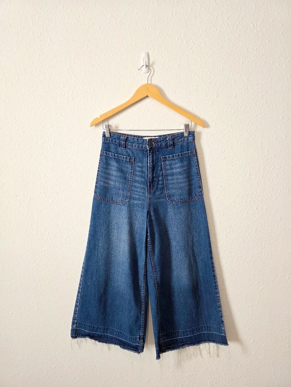 Free People High Rise Wide Leg Crop Jeans 26